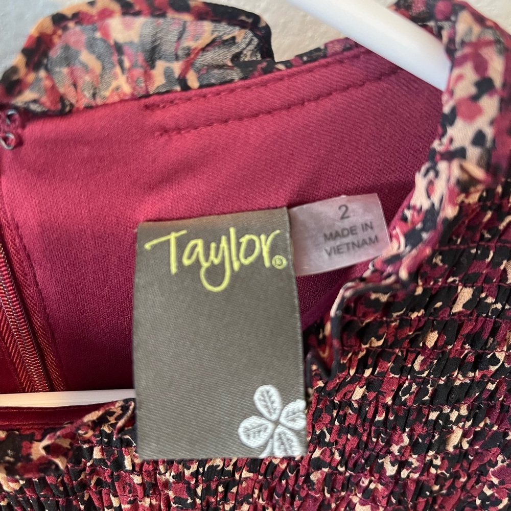 Taylor Red and Black Ruffled Tiered Mini Dress - Picture 6 of 6